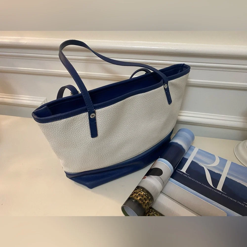 Nine west blue and white bag
